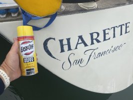 Removing a painted boat name