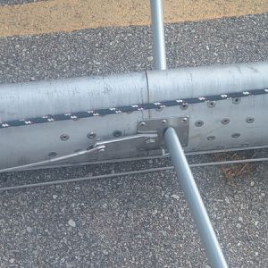 Close up of Dwyers spreader mast mounts that are rivet in with 1/4 S.S rivets