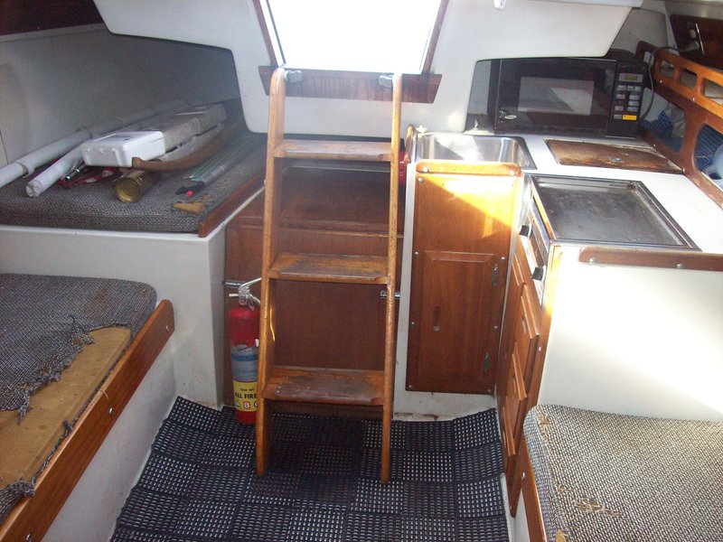 Forward looking aft in cabin