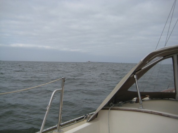 Once we sailed across the CBBT, the wind died...literally as we crossed.  The wind was from the North and we couldn't see where anything would block i