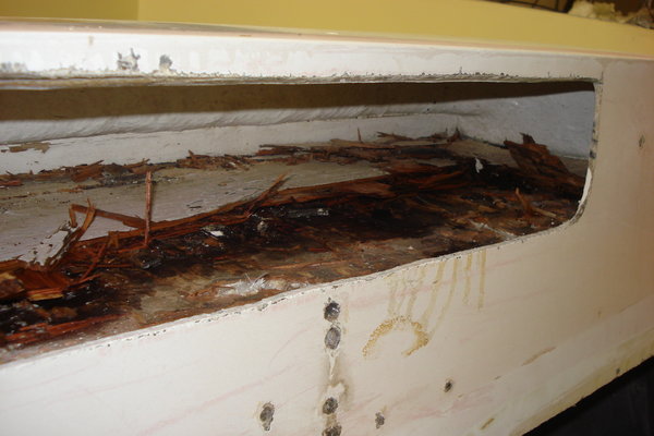 The DAMage in the starboard cockpit cubby.