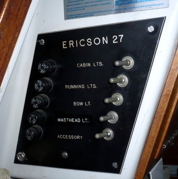 The original 12 volt panel.  I plan on replacing this with a newer one that uses circuit breakers instead of fuses.