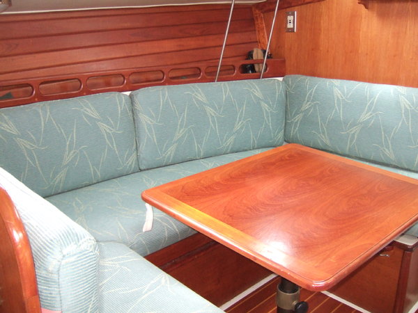We re-upholstered our cushions this winter and finally put them back in the boat...   love it !